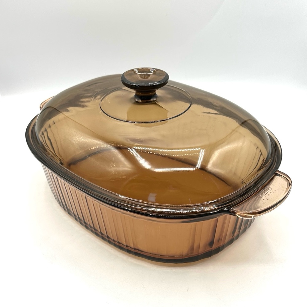 Vision 4 Quart Amber Dutch Oven Roaster w Lid. Corningware